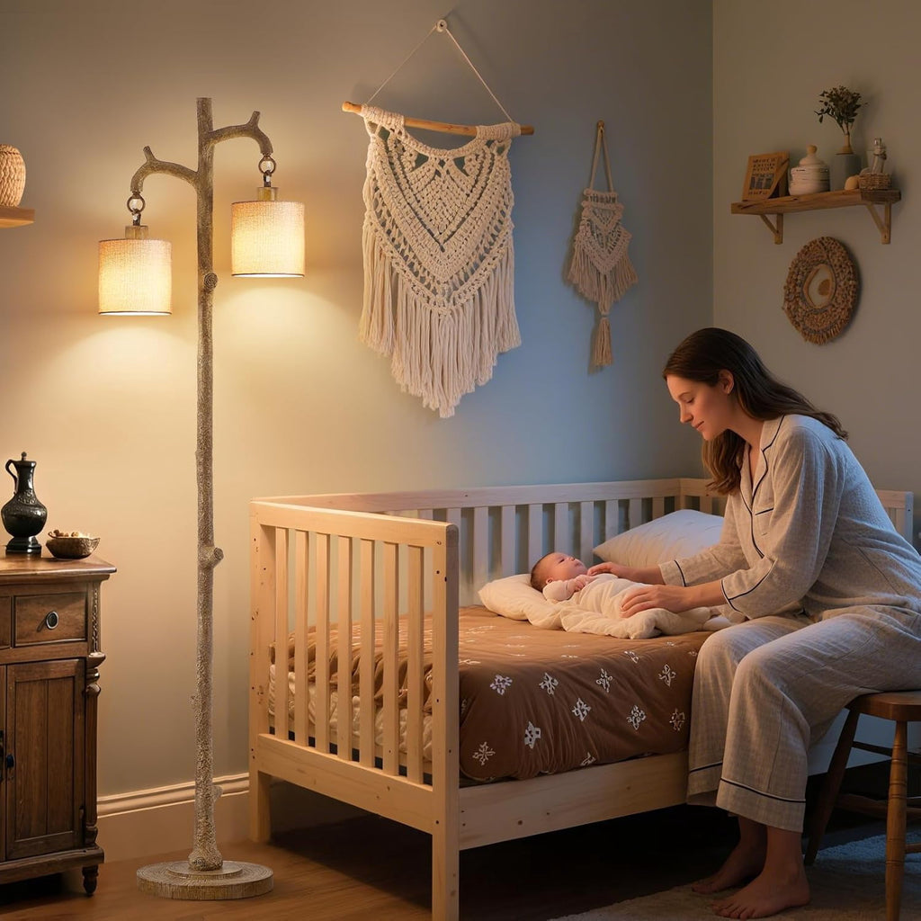 Cozylumi™ Floor Lamp for Living Room - 69" Rustic Farmhouse Tree Trunk Tall Lamp