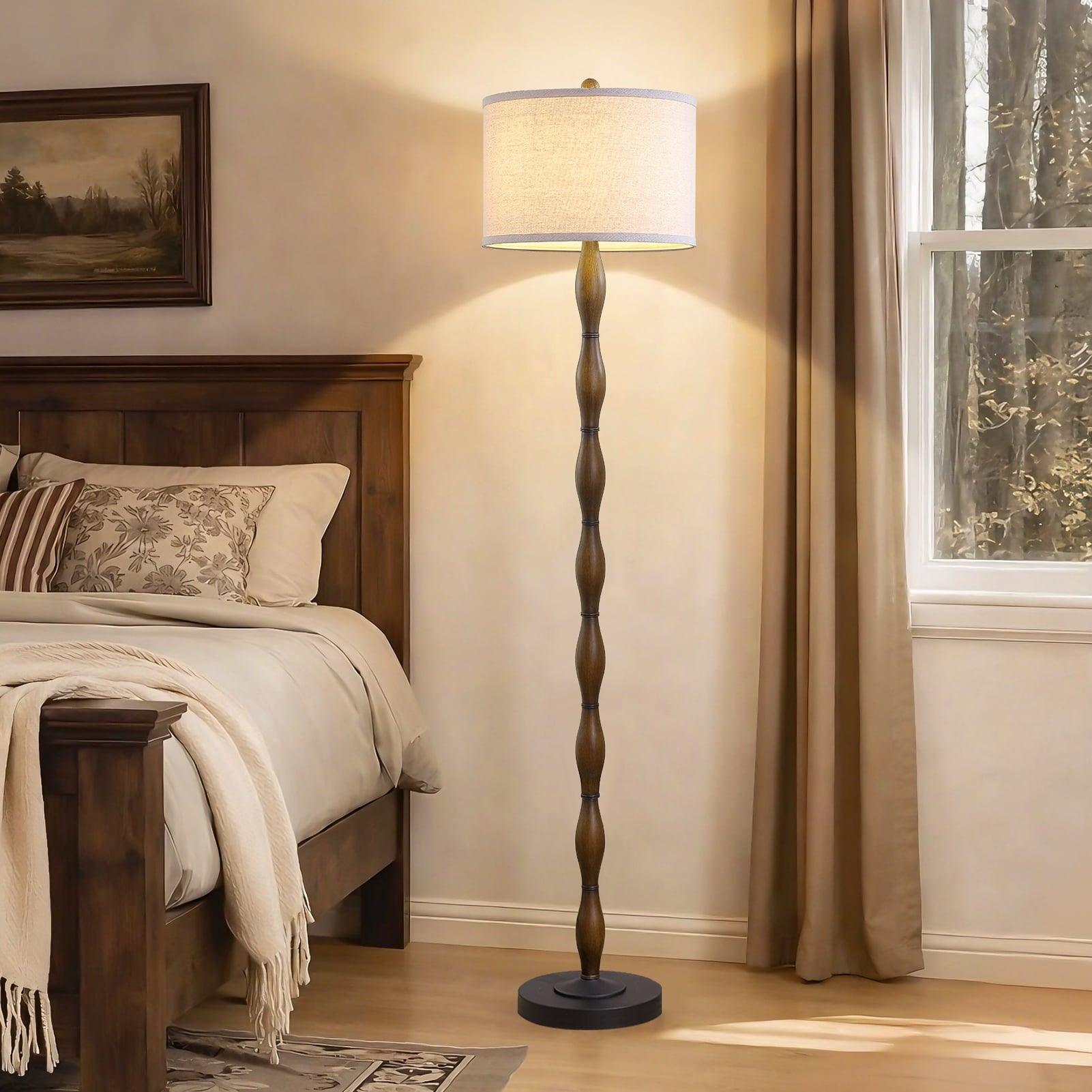 Cozylumi™ JUJUYUYOP 62" Farmhouse-Style Living room Floor Lamp with a Rotary Switch