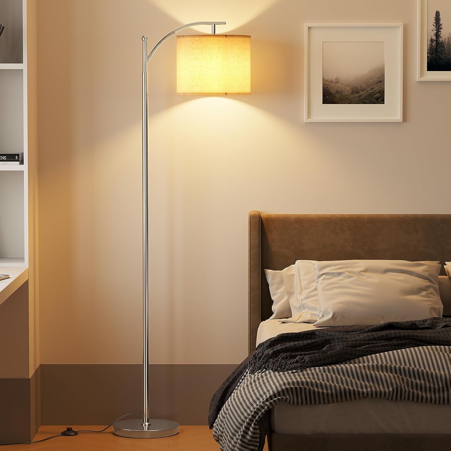Cozylumi™ Arc Floor Lamp,Modern Floor Lamp with 9W 3 Color Temperatures Bulb,Metal