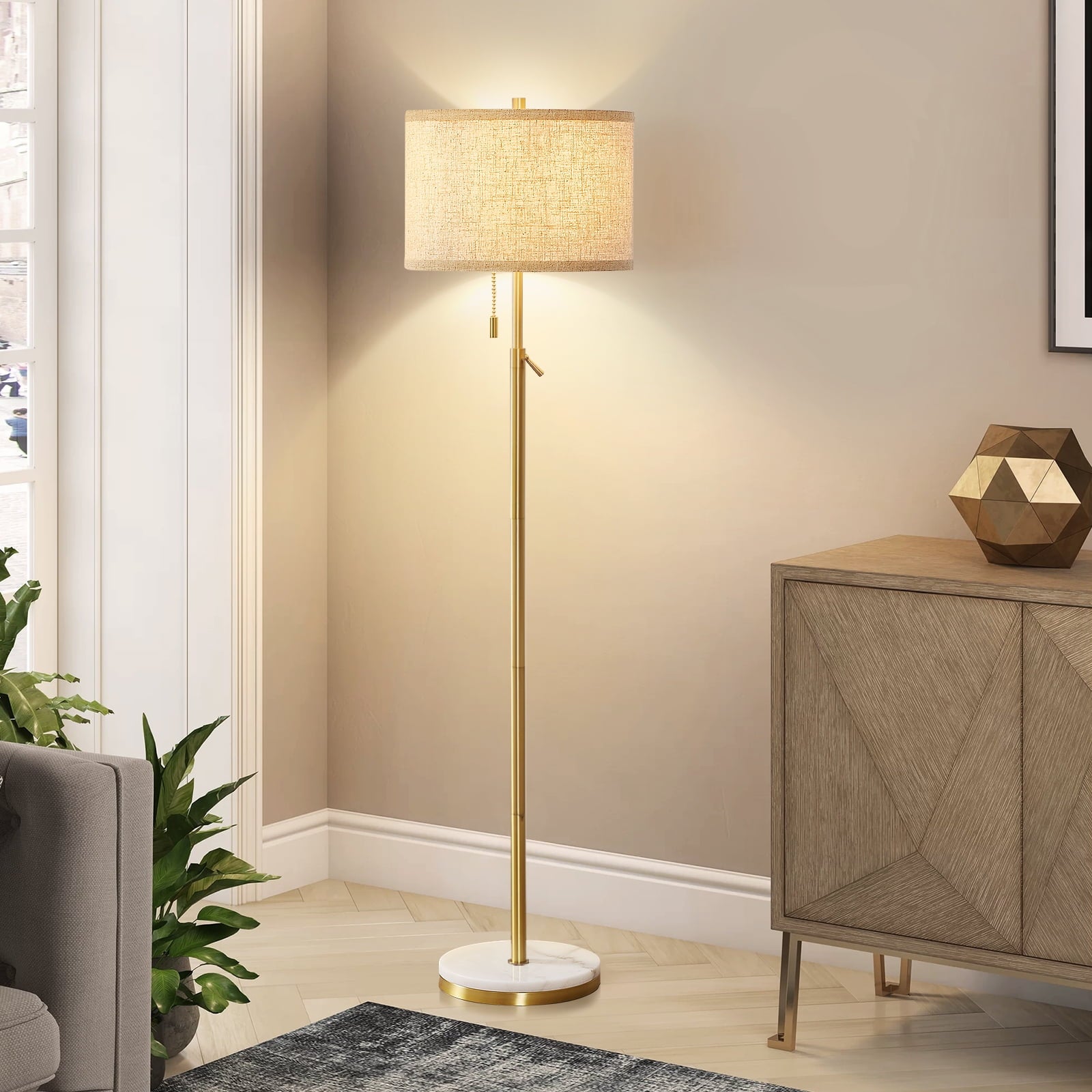 Cozylumi™ Modern Floor Lamp for Living Room, Adjustable Height Standing Lamp with