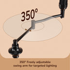Cozylumi™ 62in Floor Lamps with Swing Arm for Living Room, Retro 350° Adjustable