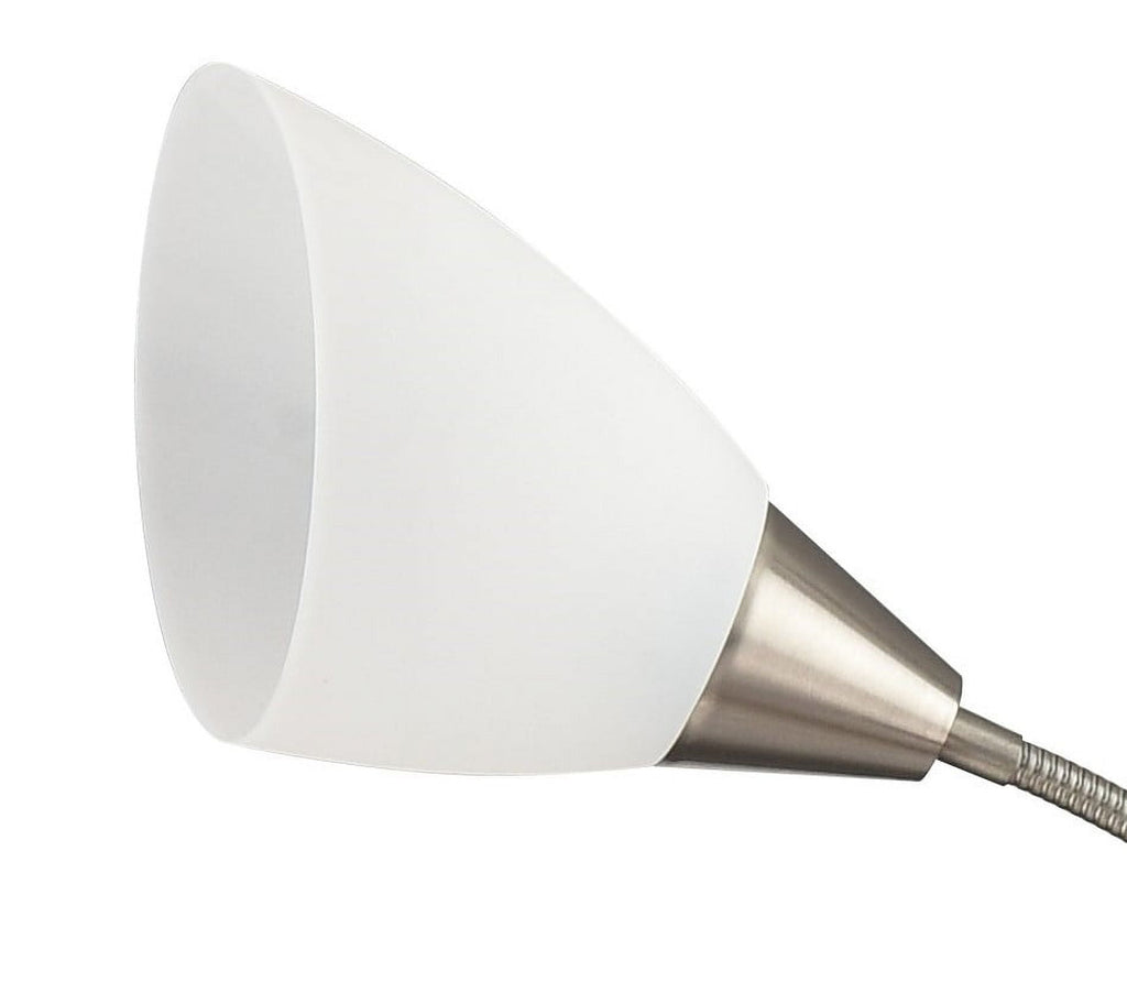 Cozylumi™ Simplee 67" 5-Light Modern Adjustable Arm Brushed Steel Floor Lamp with White