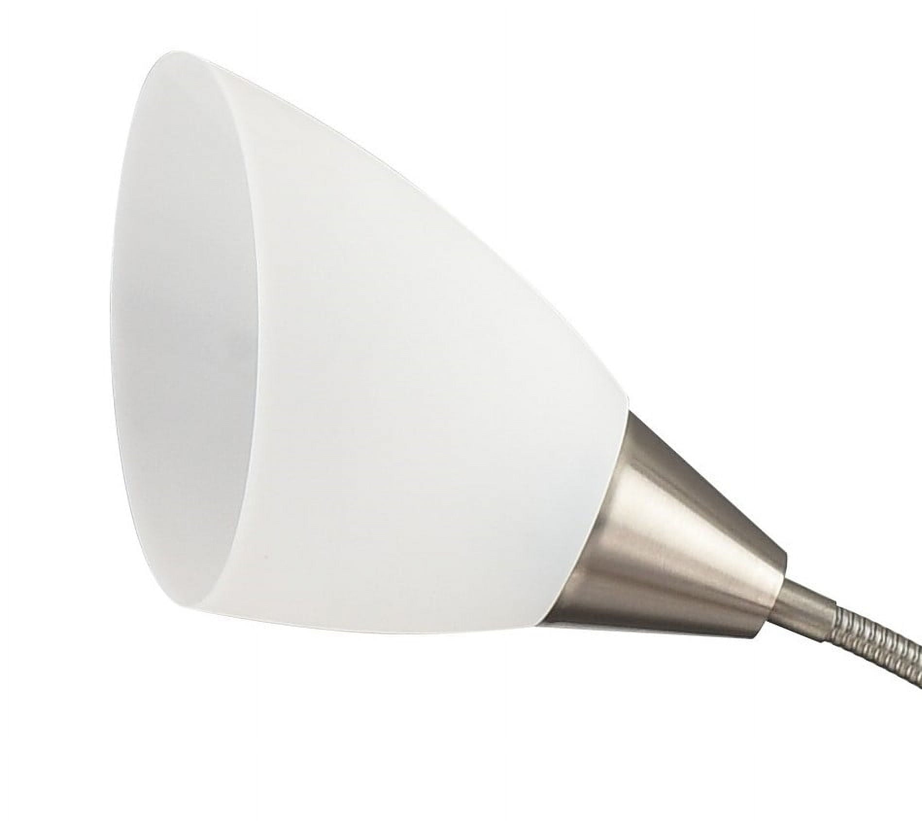 Cozylumi™ Simplee 67" 5-Light Modern Adjustable Arm Brushed Steel Floor Lamp with White