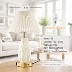 Cozylumi™ GVDV HOME 17.5" Table Lamp with USB A&C Ports and Night Light, Touch Control