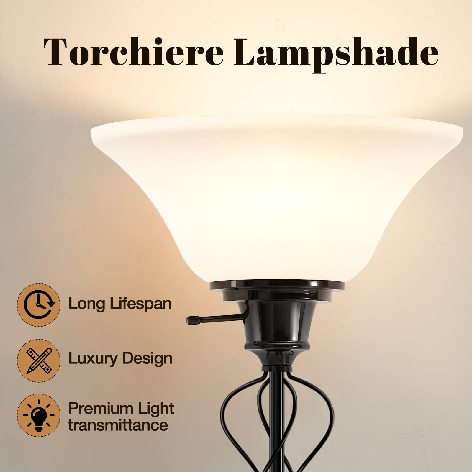Cozylumi™ Floor Lamp for Living Room,70in Black Standing Lamps with Sturdy Metal Base