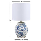Cozylumi™ Floral Ceramic Lamp with Shade, 17"
