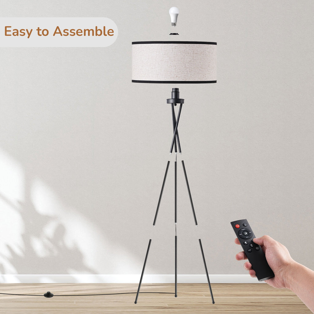 Cozylumi™ 66.9in Tripod Floor Lamps with Remote, Includes RGB Light Bulb, LED Modern