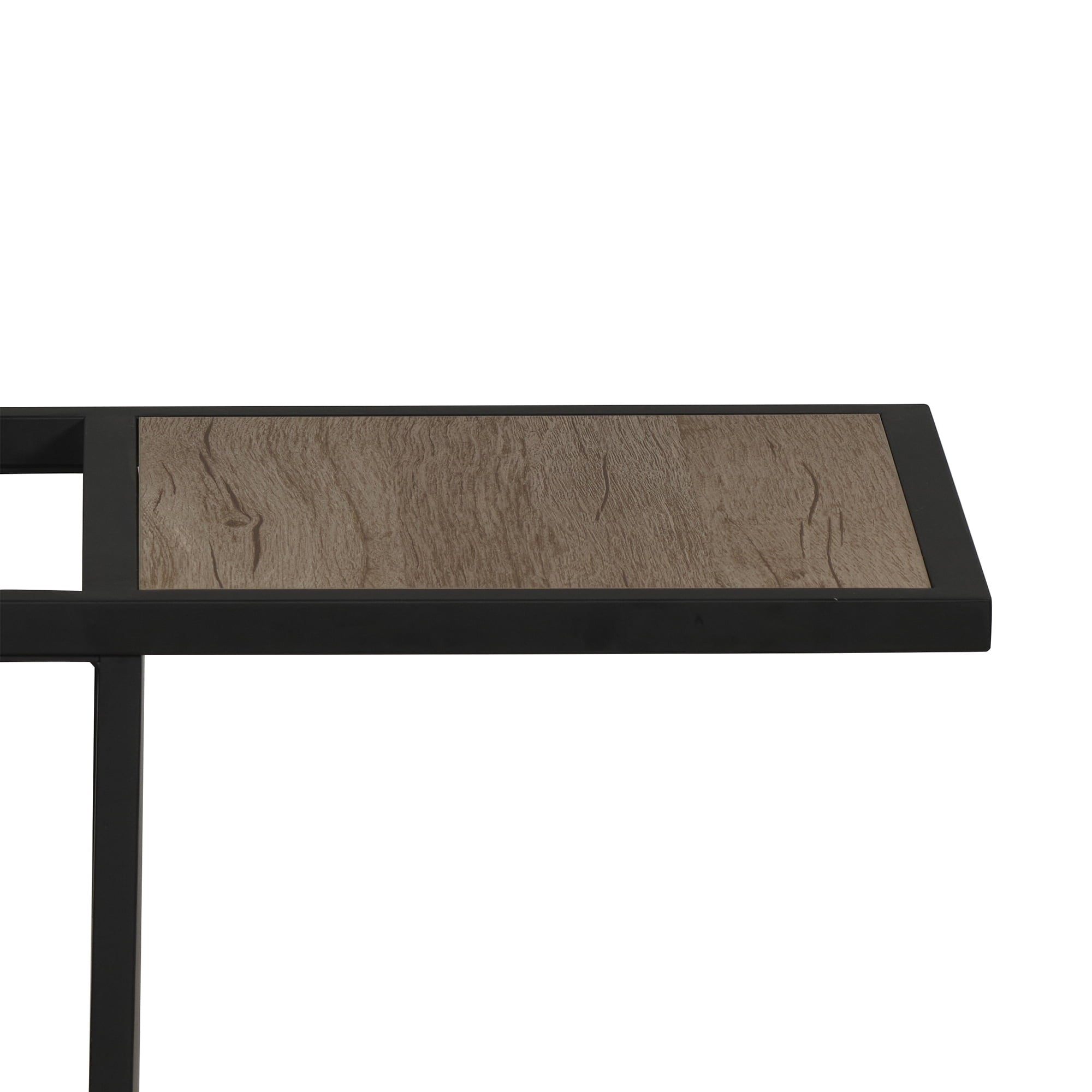 Cozylumi™ 54" Matte Black Metal Floor Lamp with Faux Wood Table and Magazine Rack
