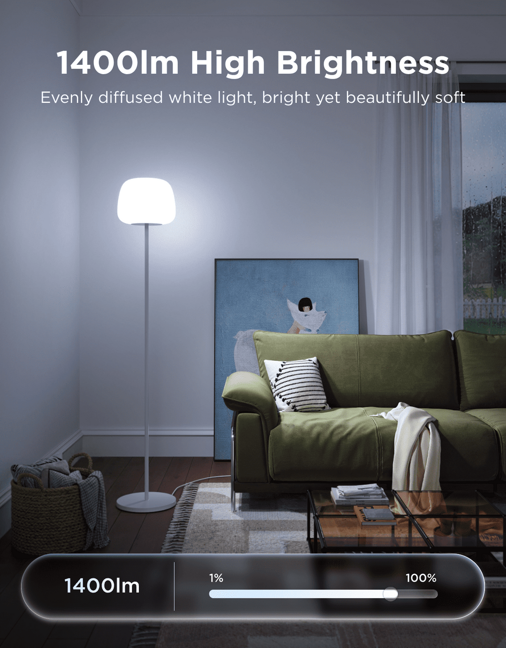 Cozylumi™ Govee Lantern Floor Lamp, Halo Gradient RGBIC Smart Corner Lamp with