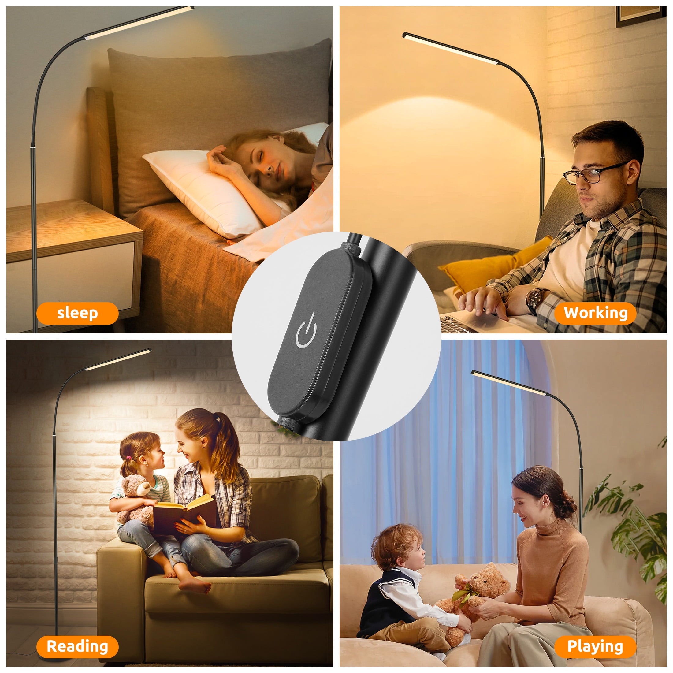 Cozylumi™ Onekawa Floor Lamps for Living Room,Touchable Floor Lamp,Gooseneck Lamps,3