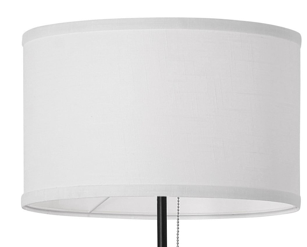 Cozylumi™ 58 in Black Metal Tripod Floor Lamp with White Drum Shade