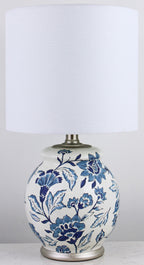 Cozylumi™ Floral Ceramic Lamp with Shade, 17"