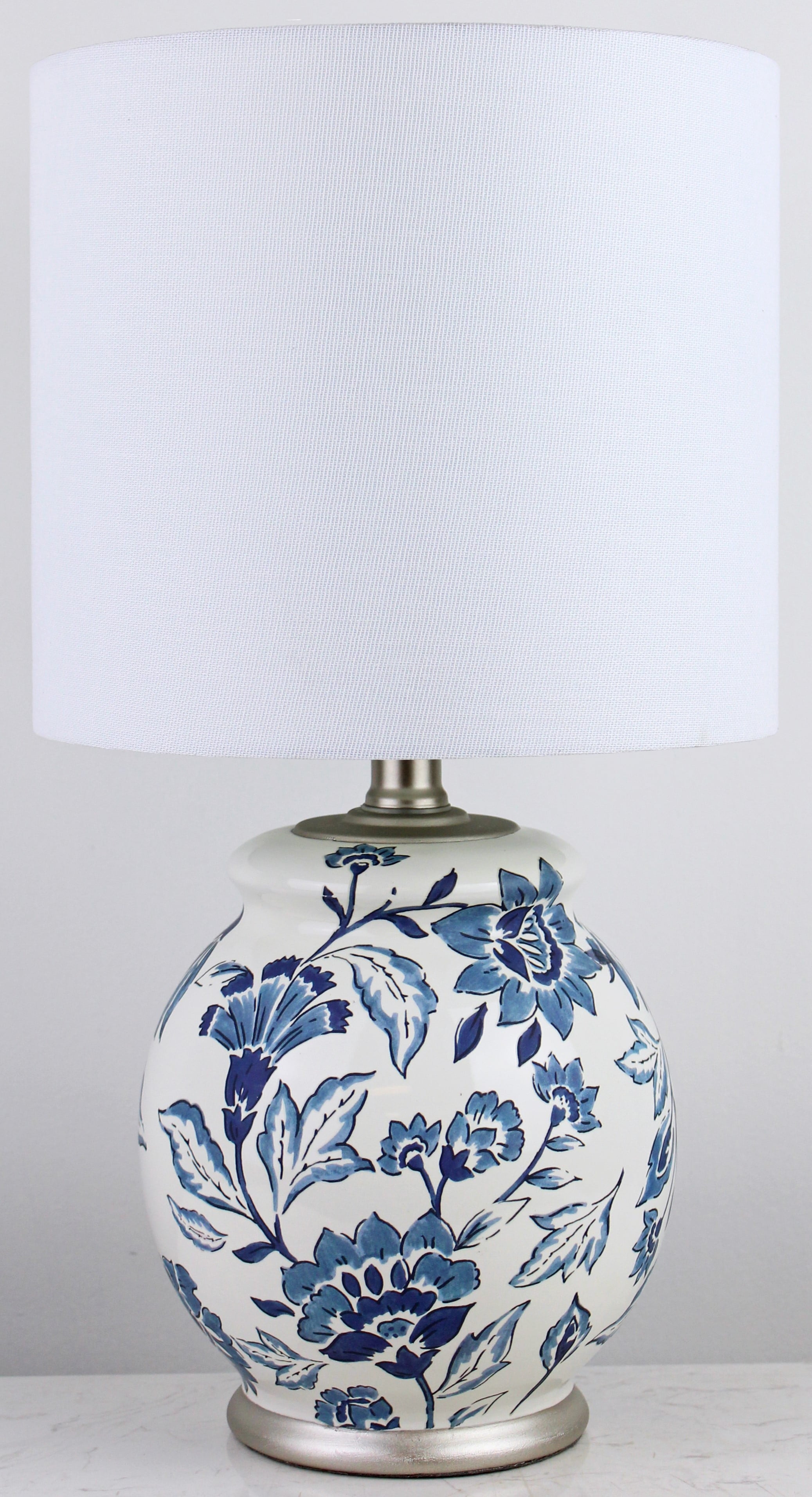 Cozylumi™ Floral Ceramic Lamp with Shade, 17"