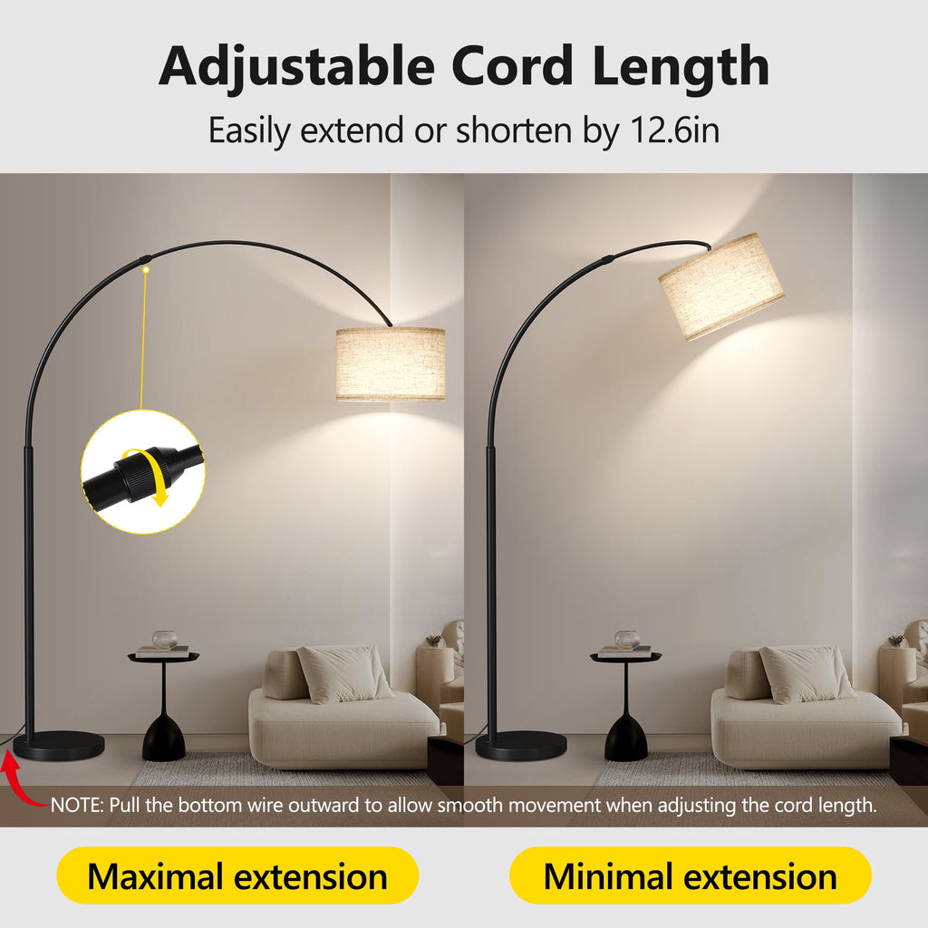 Cozylumi™ 82" Tall Floor Lamps for Living Room, Remote Control Large Arc Floor Lamp