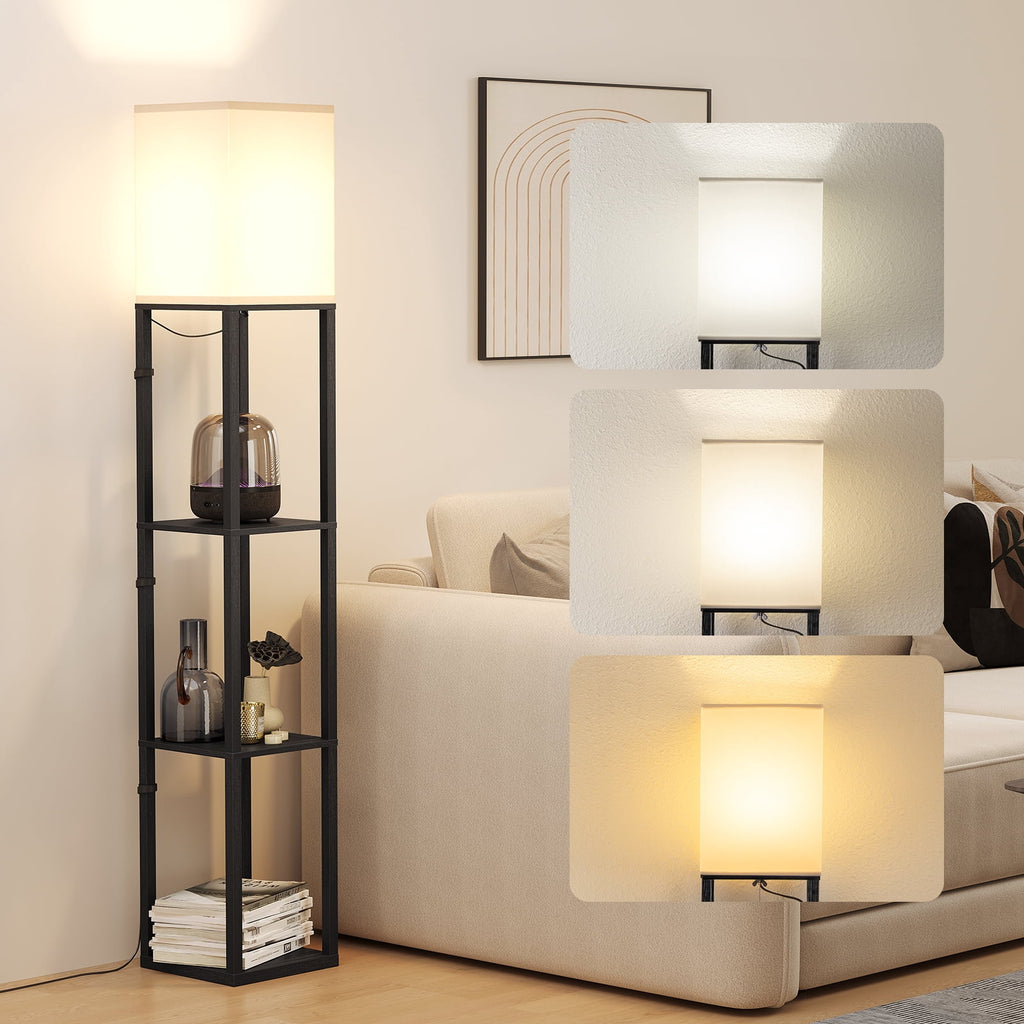 Cozylumi™ 63'' Floor Lamps with Shelves, Home Standing Lamp, Include 1000 Lumens