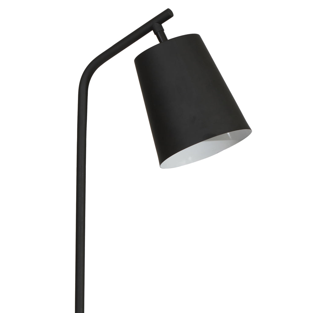 Cozylumi™ 65" Modern Adjustable Head Matte Black Floor Lamp with Black Conical