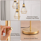 Cozylumi™ 70IN Farmhouse Industrial Floor Lamps for Living Room, Dimmable, Metal