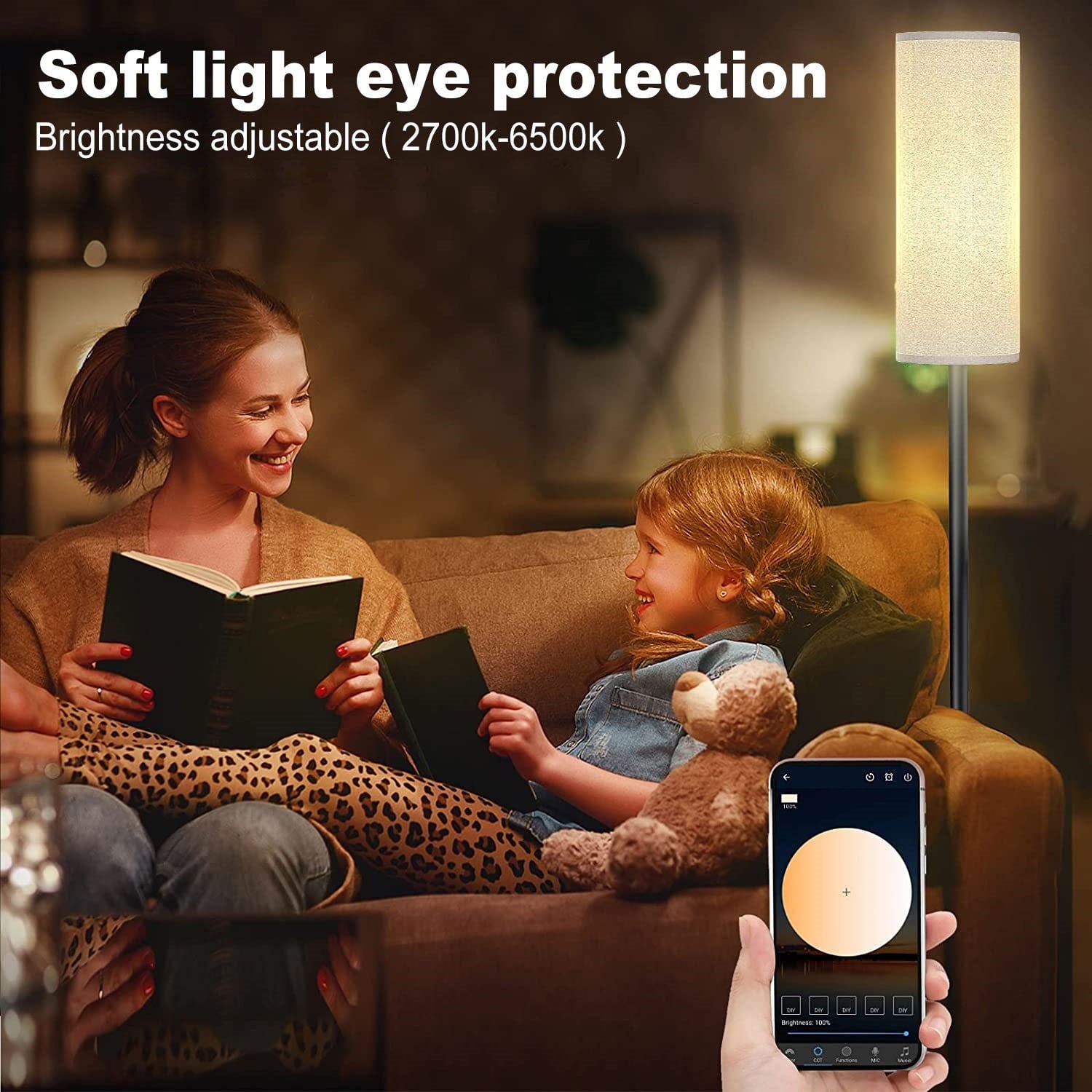 Cozylumi™ Floor Lamp, 67" Metal Modern Standing Lamp with Remote & Wifi APP Control