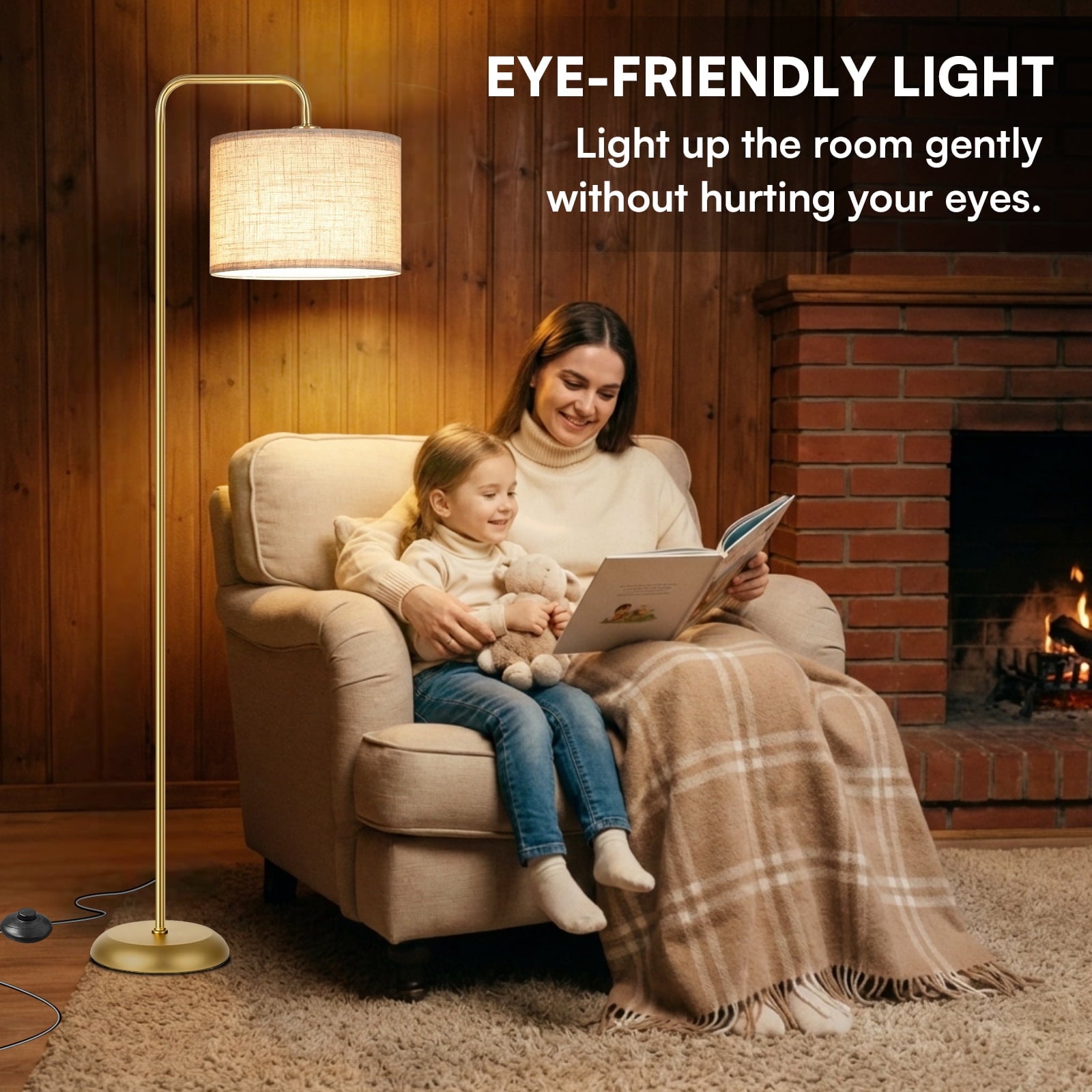 Cozylumi™ Floor Lamp for Living Room, Tall Standing Lamp with 3 Color Temperatures, 850