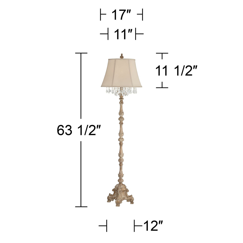 Cozylumi™ Duval Country Cottage Floor Lamp 63 1/2" Tall Distressed Faux Wood