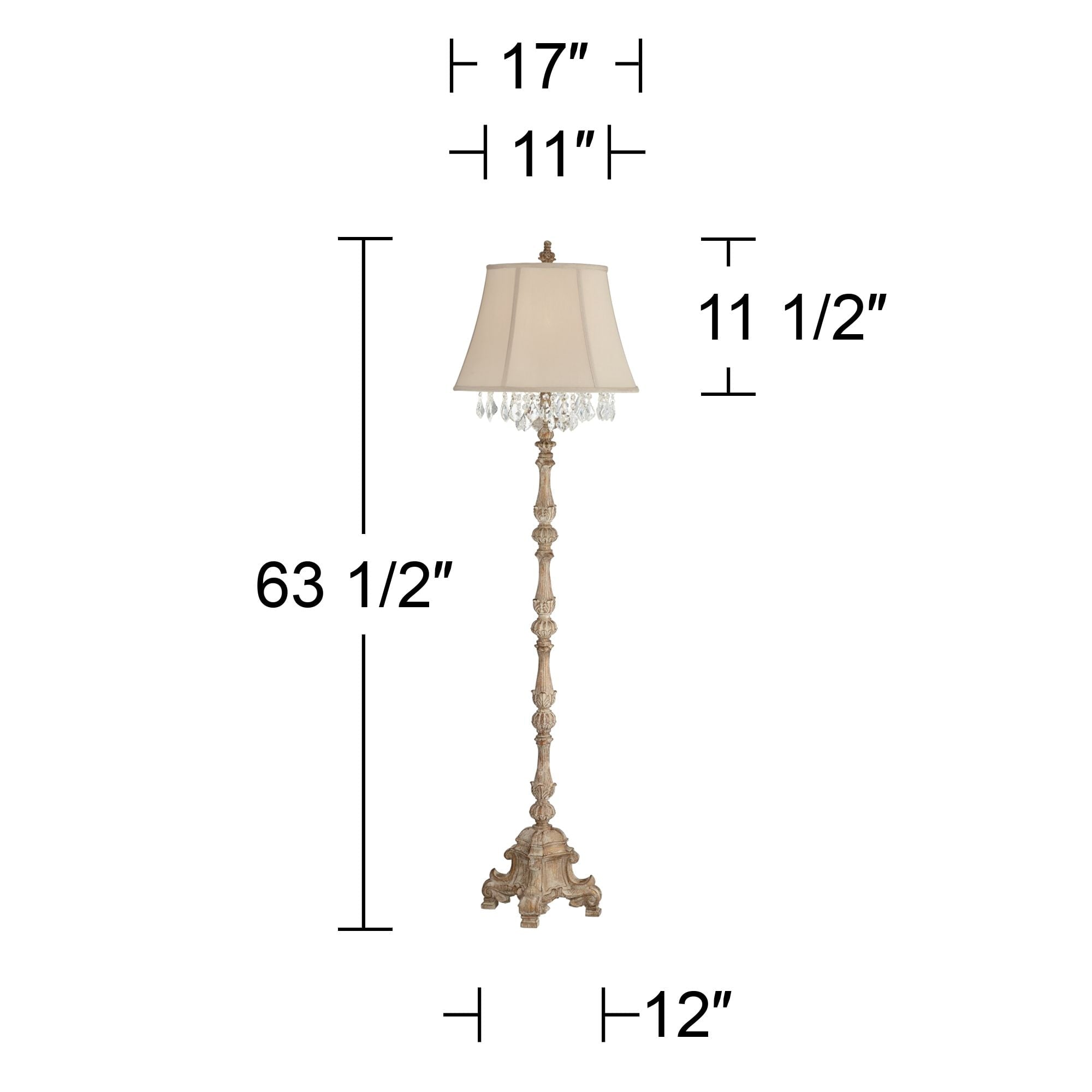 Cozylumi™ Duval Country Cottage Floor Lamp 63 1/2" Tall Distressed Faux Wood