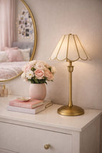 Cozylumi™ Capiz Scalloped Glass Table Lamp, Gold Finish, 19"H