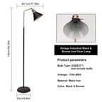 Cozylumi™ HonoDing 58" Rustic Rotatable Floor Lamp, Vintage Metal Design, Black