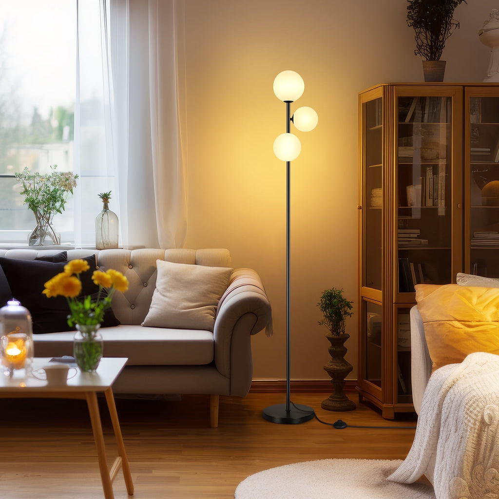 Cozylumi™ 71" Globe Floor Lamp for Living Room Clearance, Modern 3 light Standing Lamp