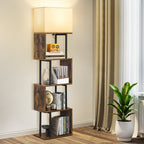 Cozylumi™ LIFE Floor Lamp with Shelves & Remote, 4-Tier Dimmable S Shape Standing Lamp