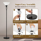 Cozylumi™ Floor Lamp for Living Room,70in Black Standing Lamps with Sturdy Metal Base