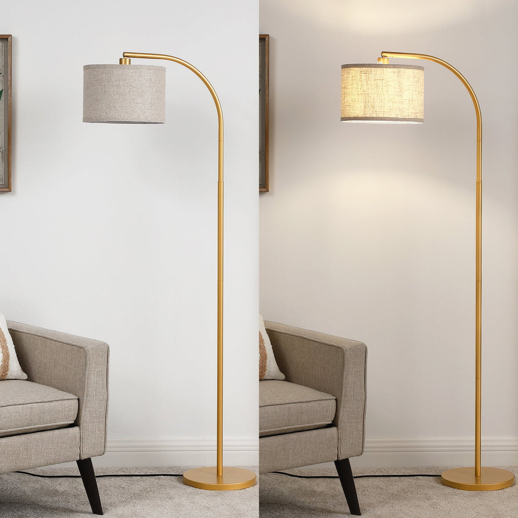 Cozylumi™ DEWENWILS 63.4-Inch Modern Arc Gold Floor Lamps for Living Room, Metal