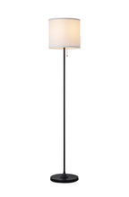Cozylumi™ 56.5 in Floor Lamp, Black Finish with White Fabric Shade