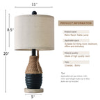 Cozylumi™ Farmhouse Table Lamp for Living Room Bedroom 20" Coastal Navy Blue