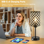 Cozylumi™ Crystal Table Lamp for Bedroom,Modern Dimmable Touch Lamp with Crystal