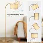 Cozylumi™ DEWENWILS 63.4-Inch Modern Arc Gold Floor Lamps for Living Room, Metal