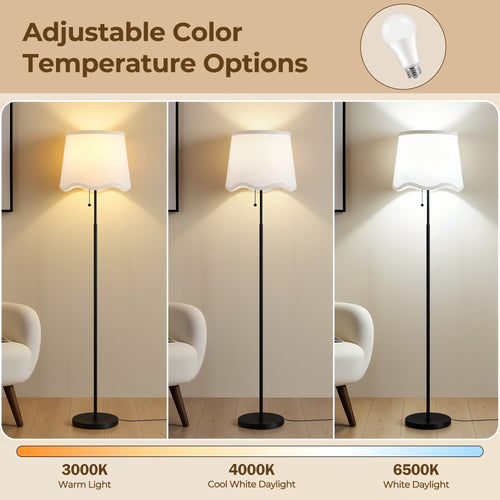 Cozylumi™ 60 Inch Adjustable Color Floor Lamp Pull Chain Light with Bulb for Home