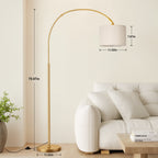 Cozylumi™ NiteLoom 70" Gold Arc Floor Lamps for Living Room, Remote Dimmable Tall