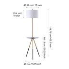 Cozylumi™ Teamson Home Myra Floor Lamp with Glass Table and Built-In USB Port, Gold/Black