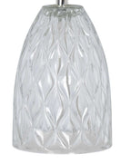 Cozylumi™ Mini Clear Glass Table Lamp with White Shade, 12.75 in