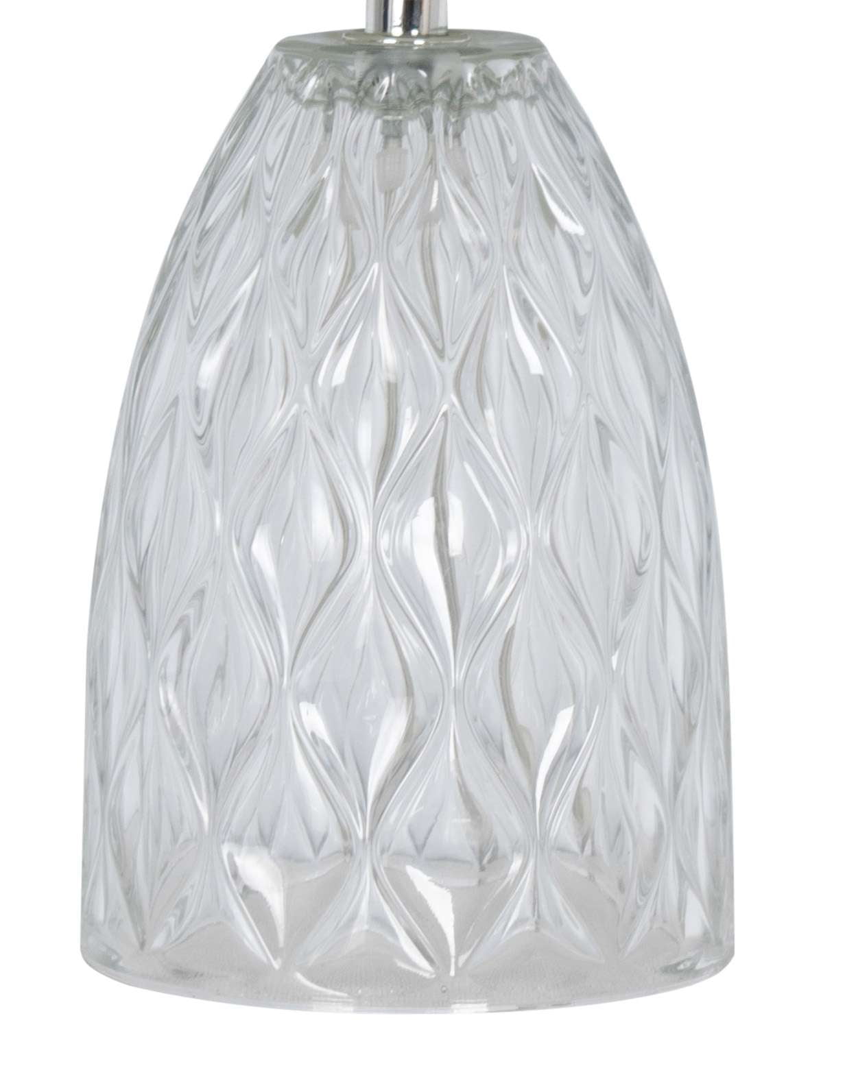 Cozylumi™ Mini Clear Glass Table Lamp with White Shade, 12.75 in
