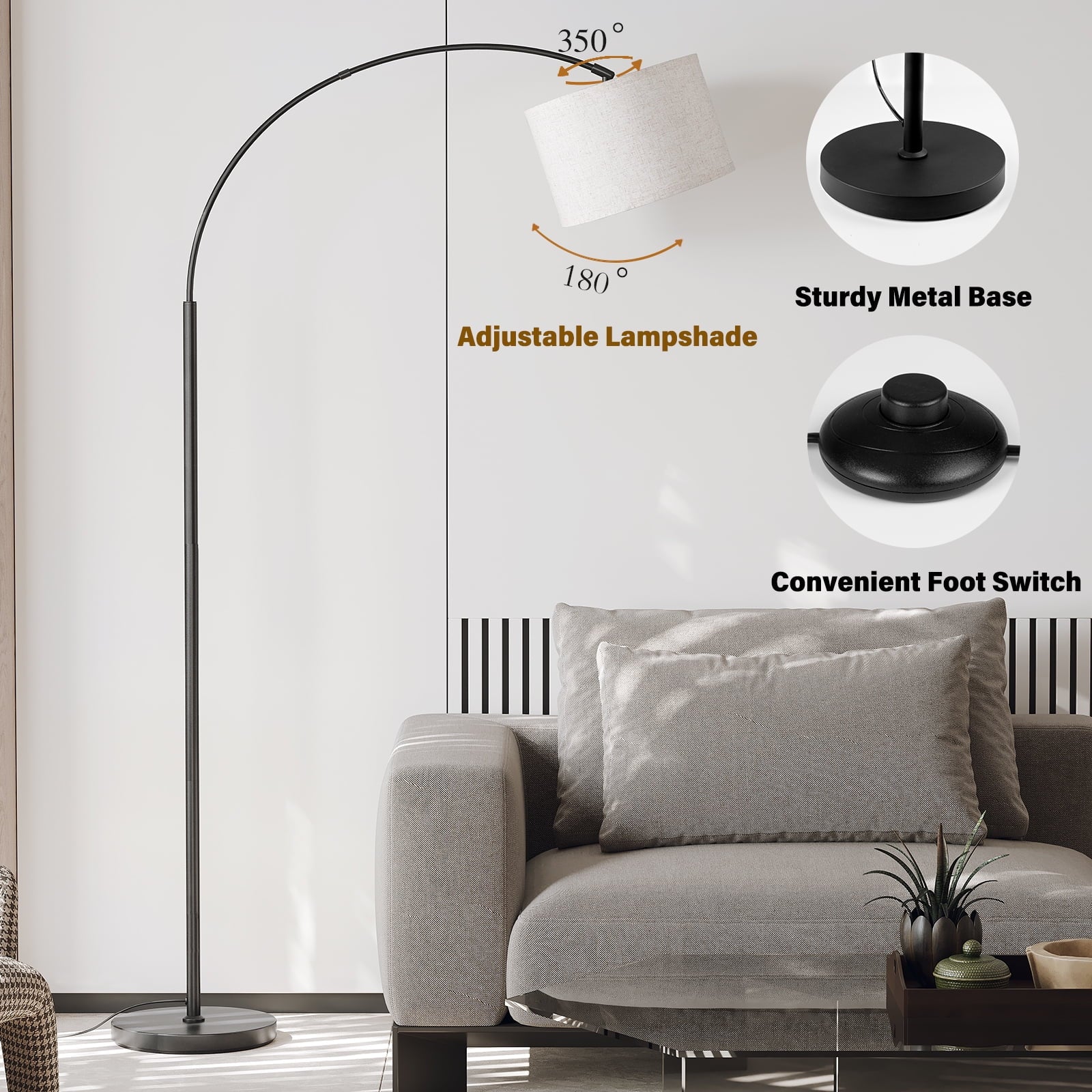 Cozylumi™ 75 Arc/Arched Floor Lamp