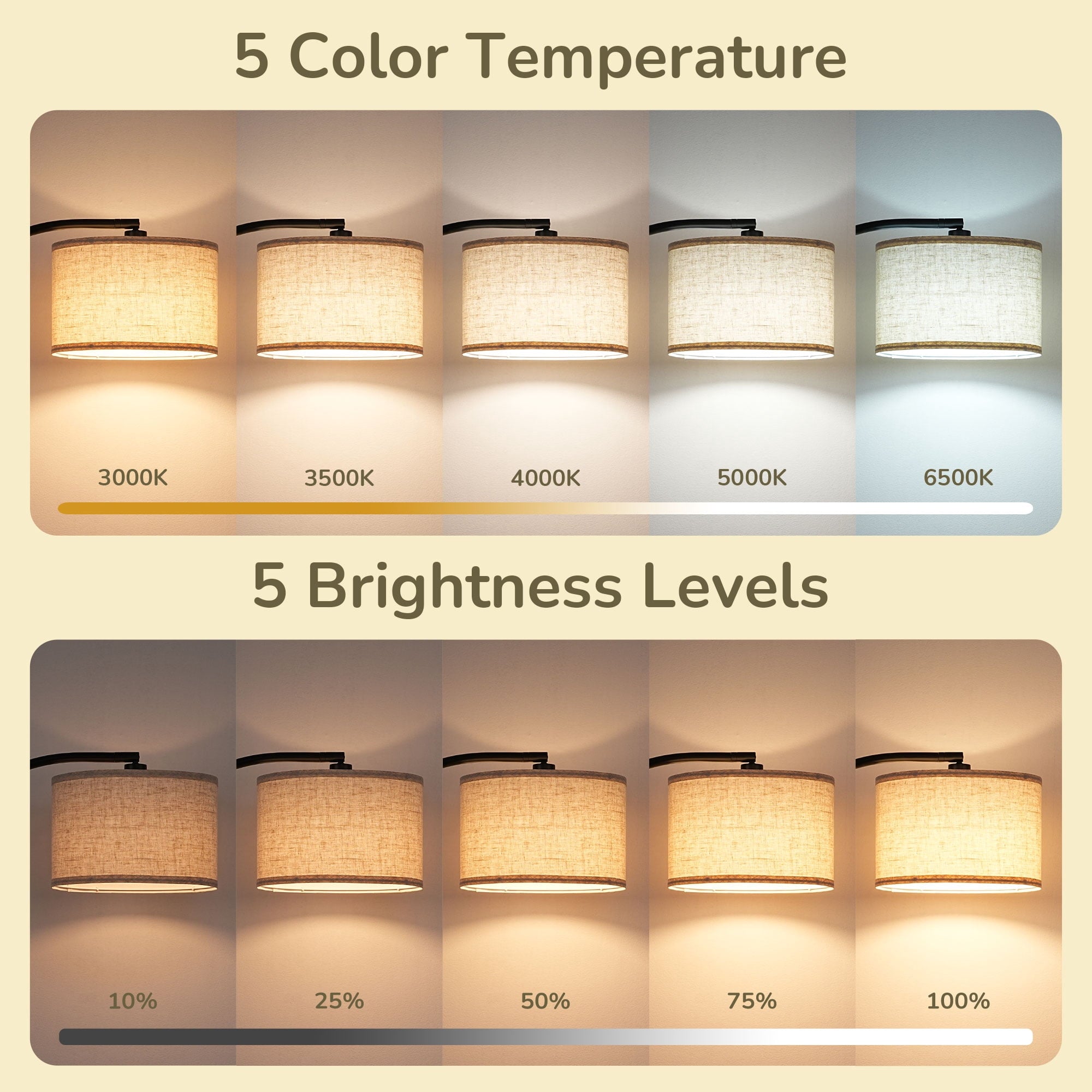 Cozylumi™ DEWENWILS 63.4in Modern Floor Lamps with Remote for Living Room, Adjustable