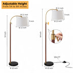 Cozylumi™ RORIA 64 Modern Floor Lamp, Height Adjustable Curved Standing Lamp,for
