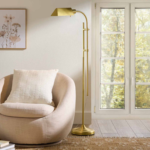 Cozylumi™ 1-Light Modern Adjustable Brass Floor Lamp Gold