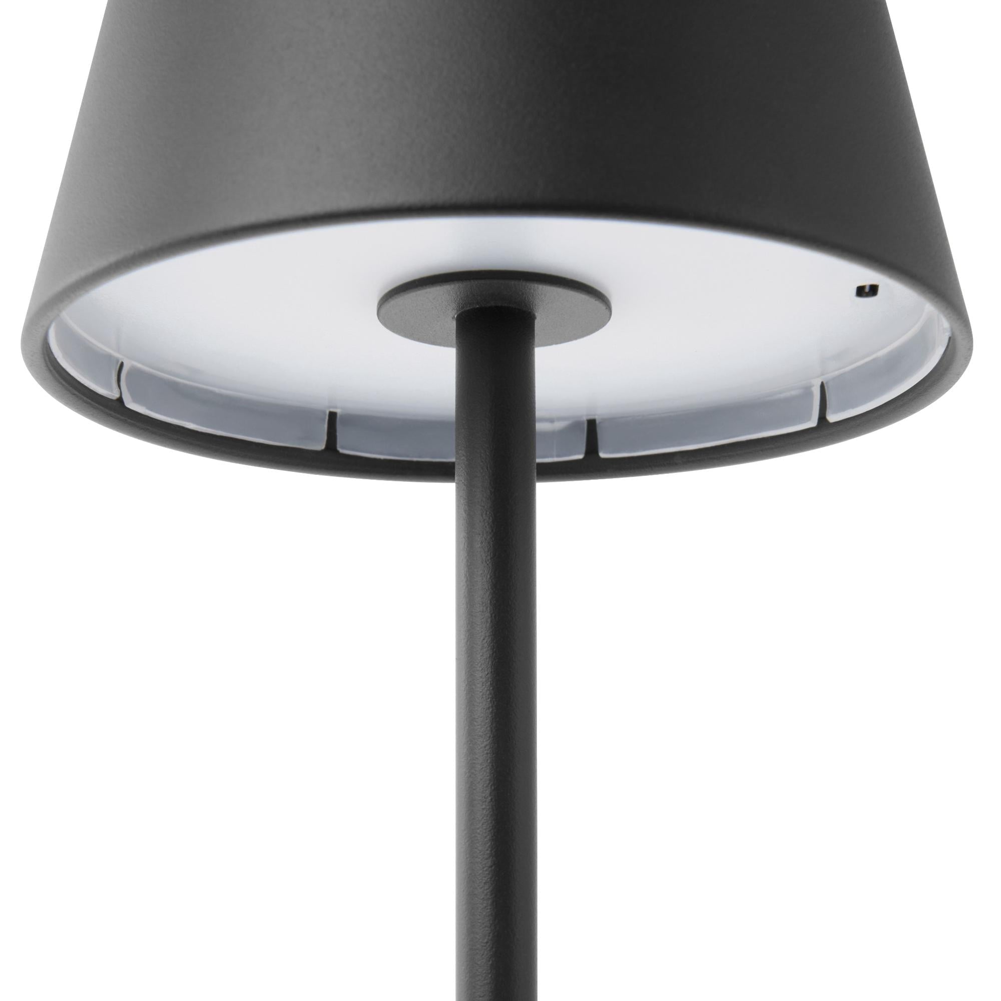 Cozylumi™ 14 Inch Rechargeable Color-Changing Table Lamp, Black, Indoor/Outdoor