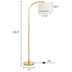 Cozylumi™ DEWENWILS 63.4-Inch Modern Arc Gold Floor Lamps for Living Room, Metal