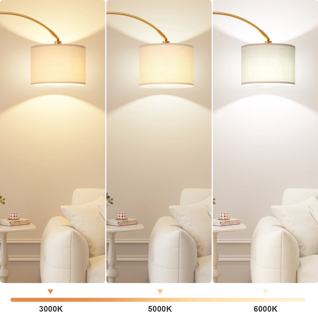 Cozylumi™ NiteLoom 70" Gold Arc Floor Lamps for Living Room, Remote Dimmable Tall