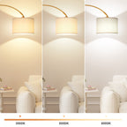Cozylumi™ NiteLoom 70" Gold Arc Floor Lamps for Living Room, Remote Dimmable Tall