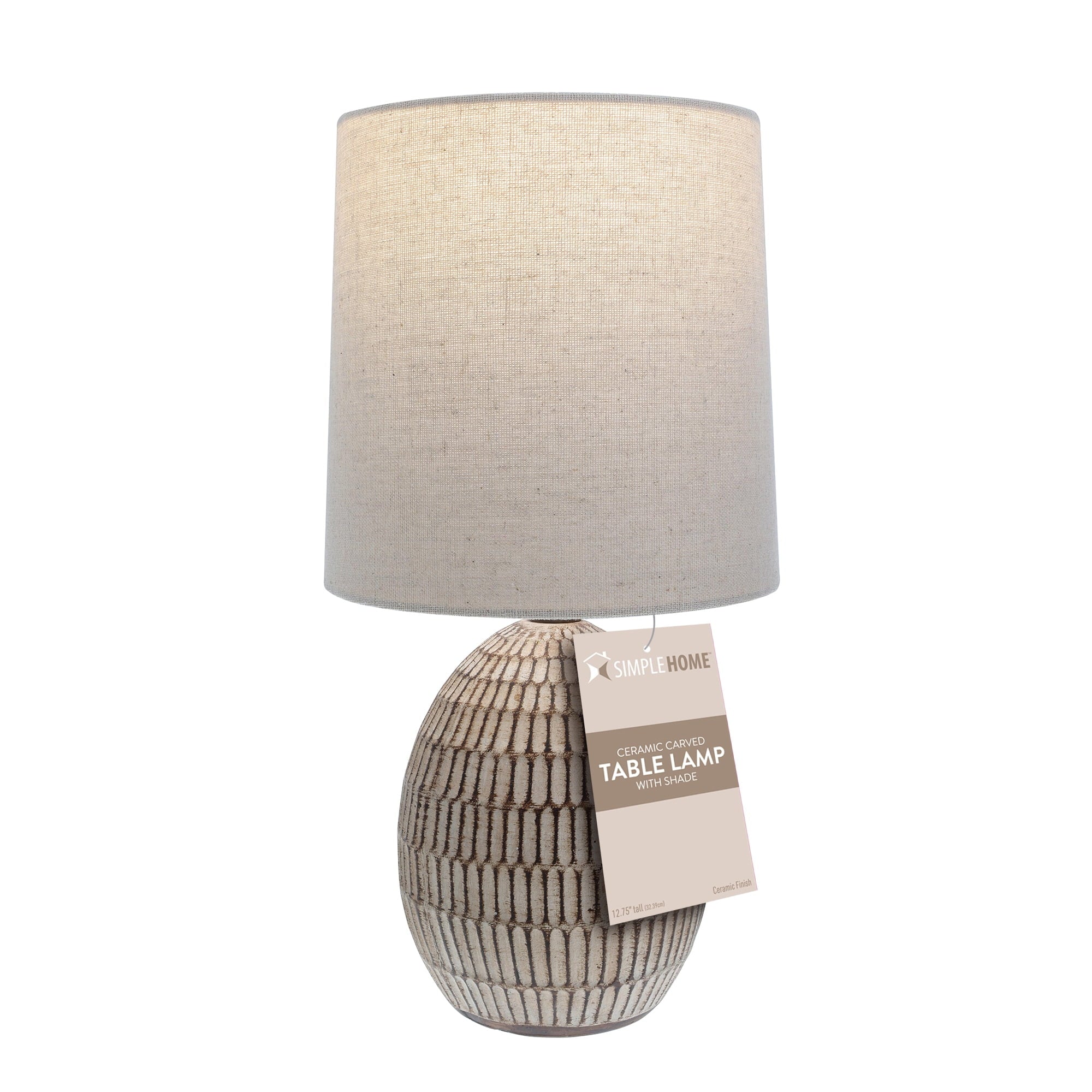 Cozylumi™ Simple Home 2-Pack Small Ceramic Table Lamps, Bohemian Carved Bedside Lamps