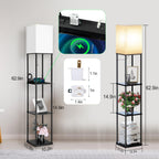 Cozylumi™ Floor Lamp w. Shelves Including 2AC Outlets & 2USB Ports 9W LED Light Bulb 3